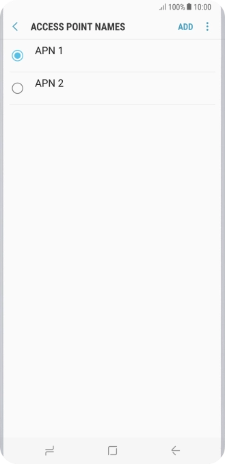 Press the field next to the data connection to activate it.