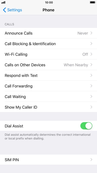 Press Announce Calls.