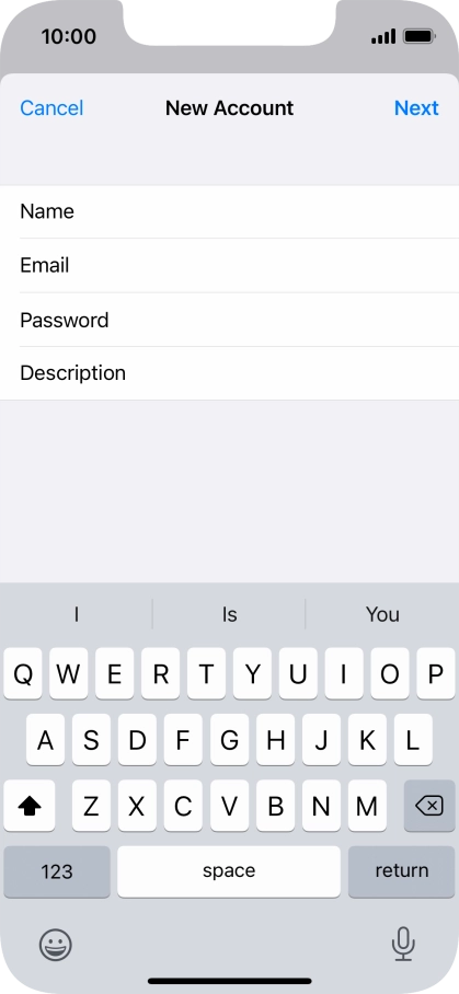 Press Description and key in the required name.