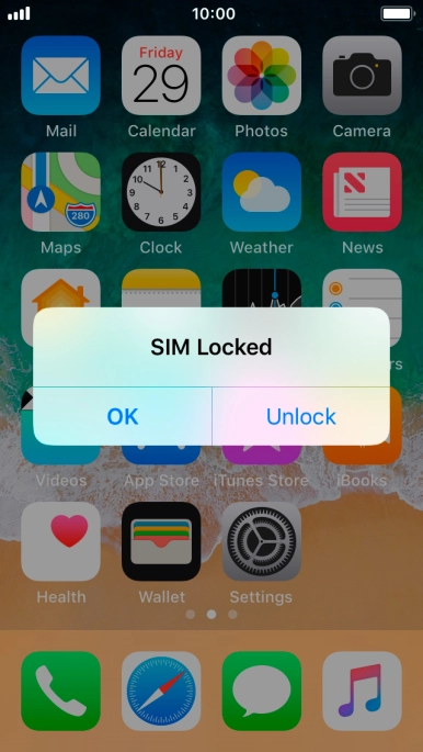 If your SIM is locked, press Unlock.