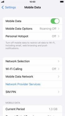 Press Mobile Data Options.