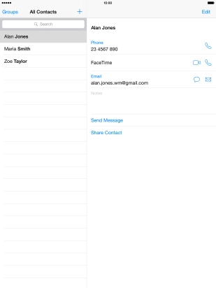 Press the new contact icon.