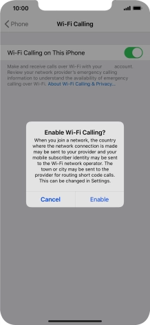 If you turn on the function, press Enable.
