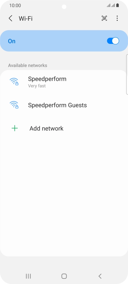 Press the required Wi-Fi network.