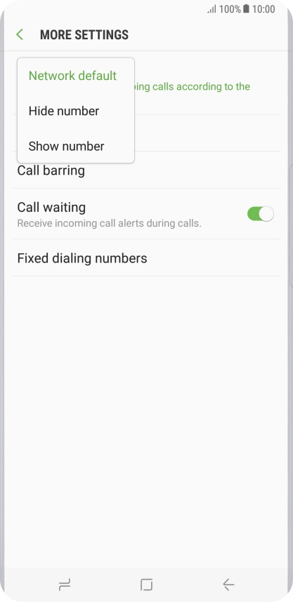 Press Show number to turn on caller identification.
