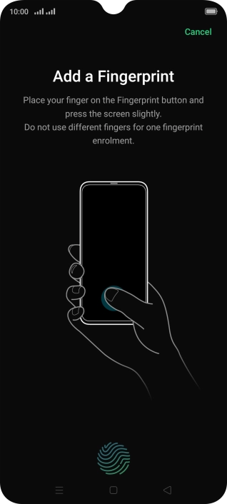 Follow the instructions on the screen to create the phone lock code using your fingerprint.