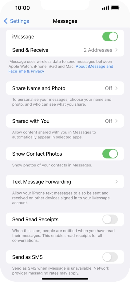 Press the indicator next to 