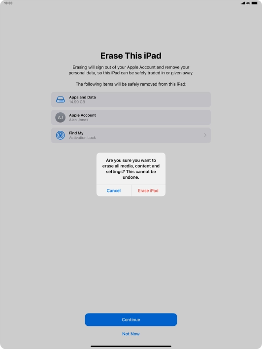 Press the required setting.
