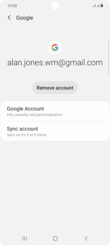 Press Sync account.
