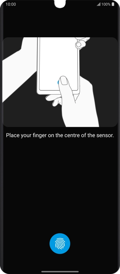 Follow the instructions on the screen to create the phone lock code using your fingerprint.