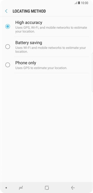 If you select High accuracy, your phone can find your exact position using the GPS satellites, the mobile network and nearby Wi-Fi networks. Satellite-based GPS requires a clear view of the sky.