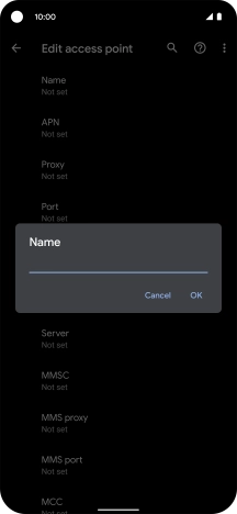 Key in Vodafone MMS and press OK.