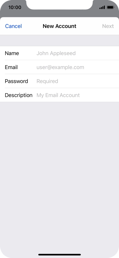 Press Name and key in the required sender name.