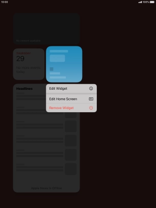 Press Remove Widget.