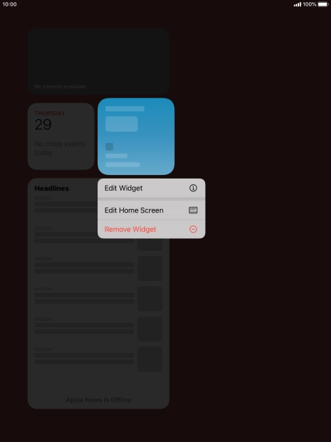 Press Remove Widget.