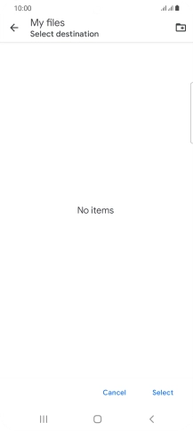 To create a new folder, press the new folder icon and follow the instructions on the screen to create a new folder.