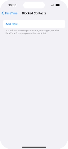 Press Add New... and follow the instructions on the screen to block a contact.