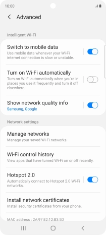 Press the indicator next to 