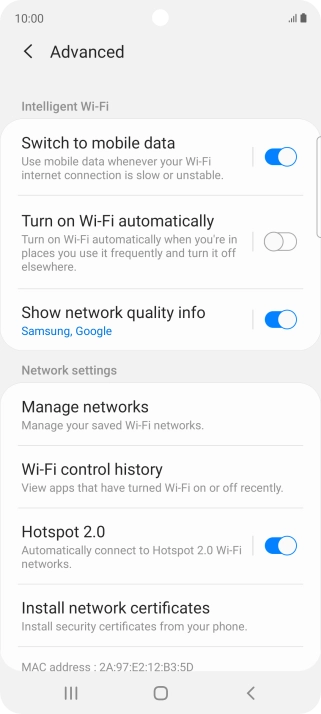 Press the indicator next to 
