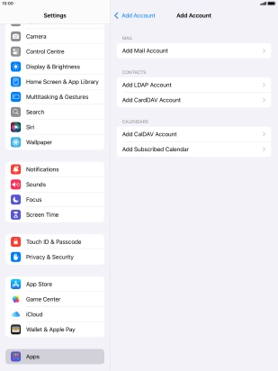 Press Add Mail Account.