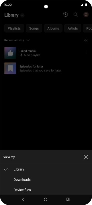 Press the required category and go to the required audio file.