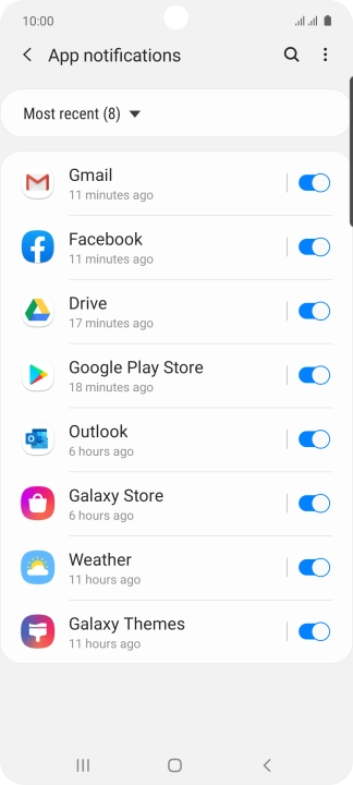 Press the drop down list.