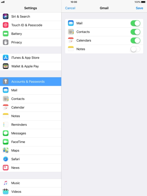 If this screen is displayed, you email account has been recognised and set up automatically. Follow the instructions on the screen to key in more information and finish setting up your tablet.