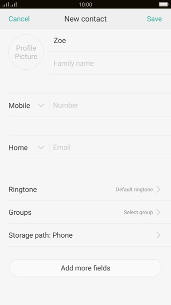 Press Family Name and key in the last name.