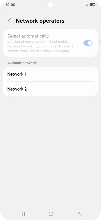 Press the required network.