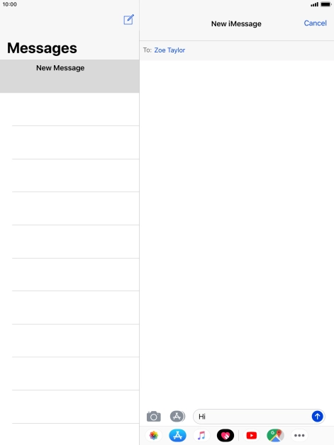 Press the send icon.