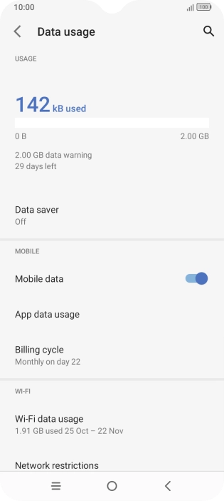 The total data usage is displayed.