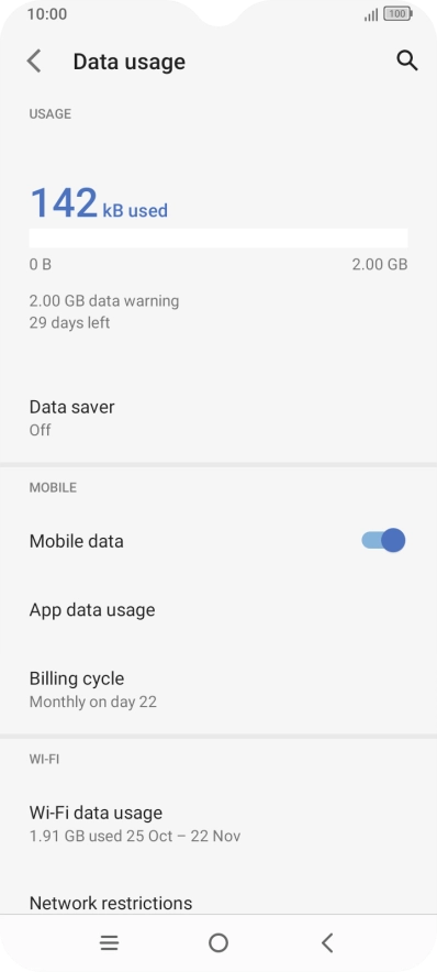 The total data usage is displayed.