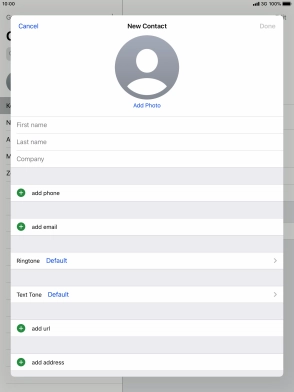 Press First name and key in the first name.