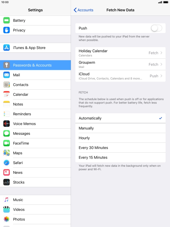 If you turn off the function, press the required setting.