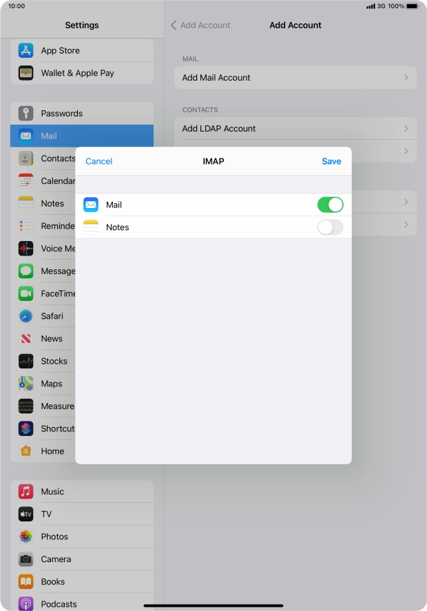 Press Save. Your email account has now been set up. To select more settings for incoming and outgoing server, proceed with the following steps.