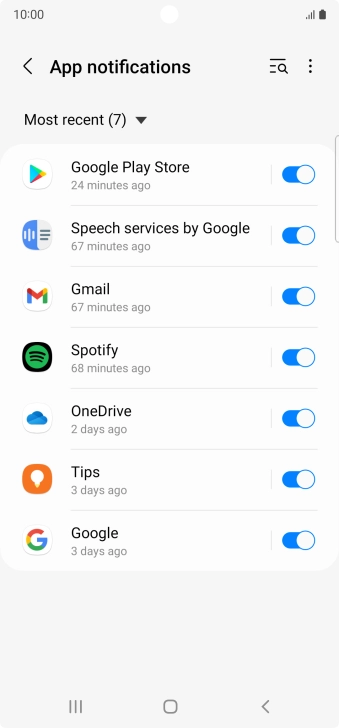Press the drop down list.