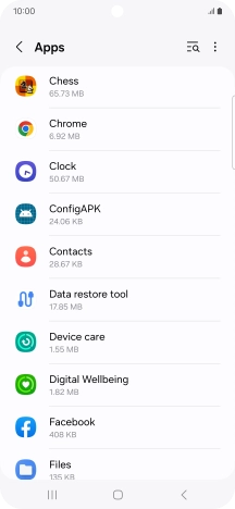 Press the required app.