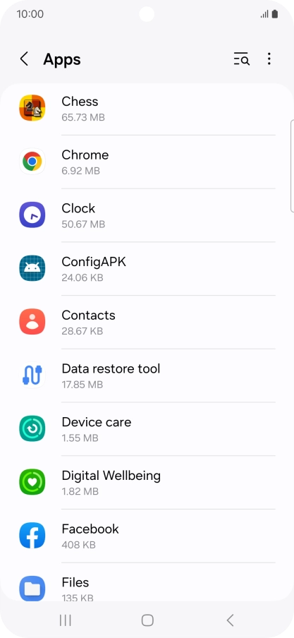 Press the required app.