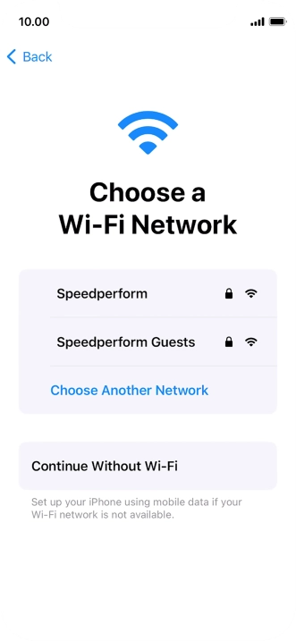 Press the required Wi-Fi network.