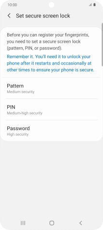 Press the required phone lock code and follow the instructions on the screen to create an additional phone lock code.