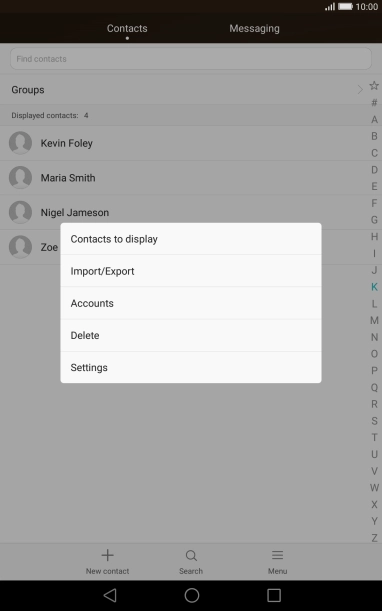 Press Import/Export.