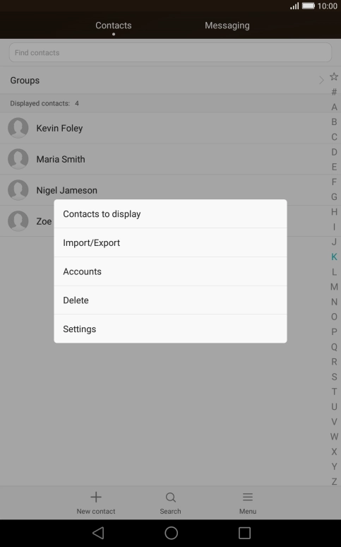 Press Import/Export.