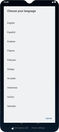 Press the required language.