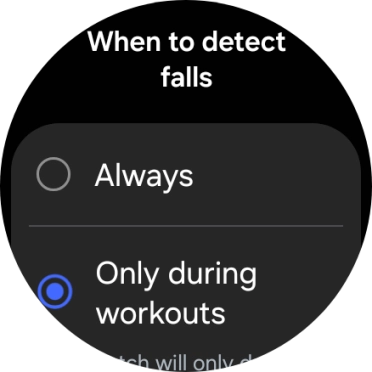 Press the required setting.