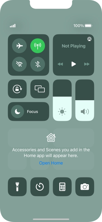 Press the flight mode icon to turn the function on or off.