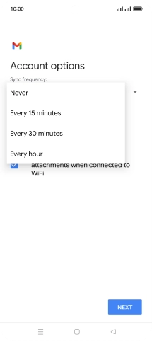 Press the required setting.