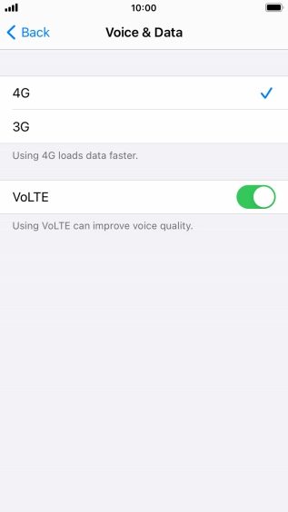 Press the required network mode.