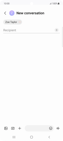 Press the text input field and write the text for your picture message.