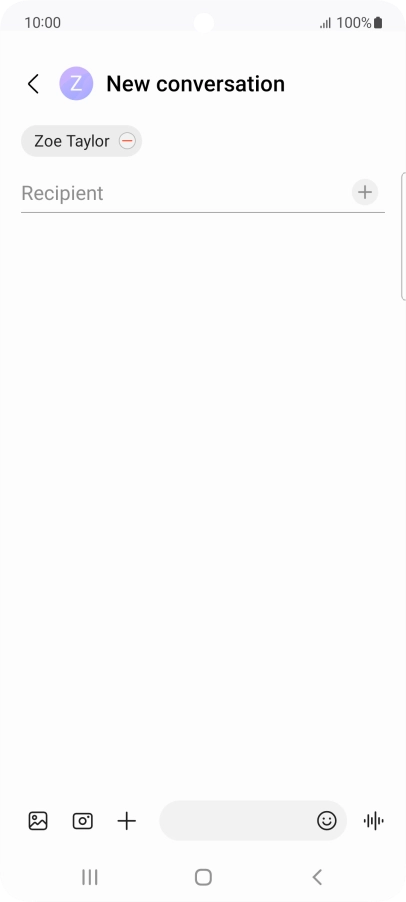 Press the text input field and write the text for your picture message.