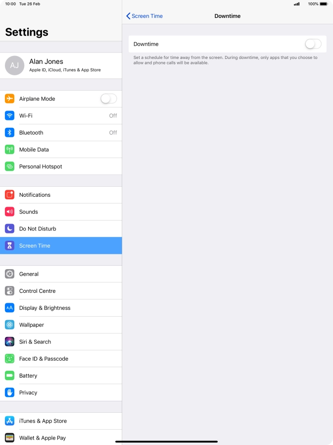 Press the indicator next to 